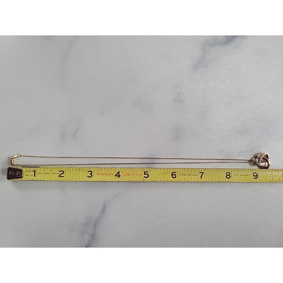 Vermeil 925 Diamond Chip Trinity Knot Pendant Necklace Vintage - Picture 10 of 11